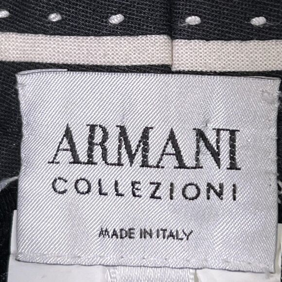 Armani Collezioni Pants Womens 10 Black Wide Leg Wool Trousers Made Italy Office - Picture 5 of 15